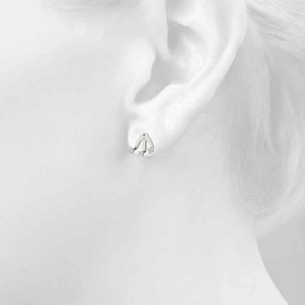   3 STONE JACKETS Earrings .15 Carat Total Weight   (Lab-Created) 0.18 C.T.W 10K yellow, white or rose gold - view 5