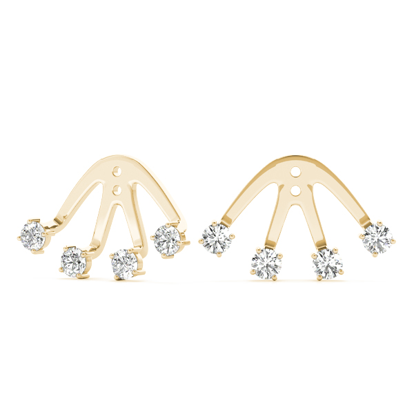   4-Stone Earring Jackets .15 Carat Total Weight   (Lab-Created) 0.16 C.T.W 10K yellow, white or rose gold - view 6