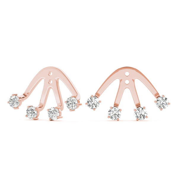   4-Stone Earring Jackets .15 Carat Total Weight   (Lab-Created) 0.16 C.T.W 10K yellow, white or rose gold - view 11