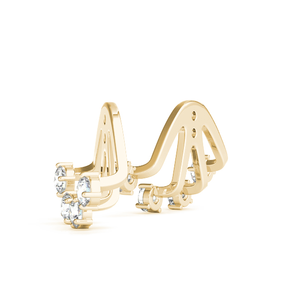   4-Stone Earring Jackets .15 Carat Total Weight   (Lab-Created) 0.16 C.T.W 10K yellow, white or rose gold - view 7