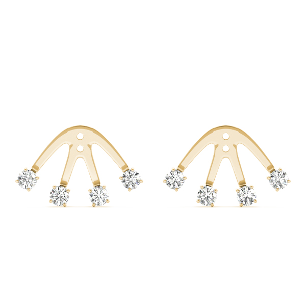   4-Stone Earring Jackets .15 Carat Total Weight   (Lab-Created) 0.16 C.T.W 10K yellow, white or rose gold - view 8