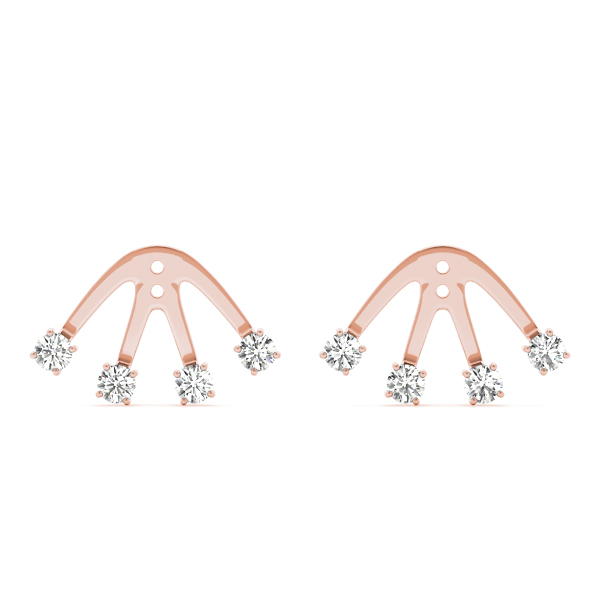  4-Stone Earring Jackets .15 Carat Total Weight   (Lab-Created) 0.16 C.T.W 10K yellow, white or rose gold - view 13