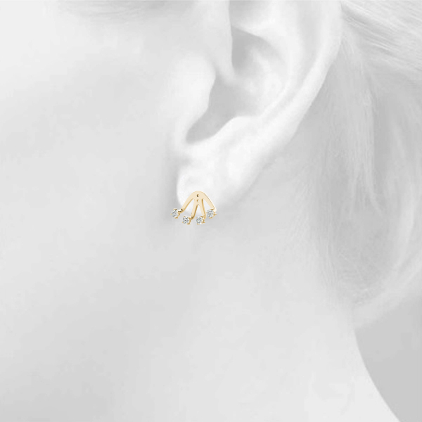   4-Stone Earring Jackets .15 Carat Total Weight   (Lab-Created) 0.16 C.T.W 10K yellow, white or rose gold - view 10