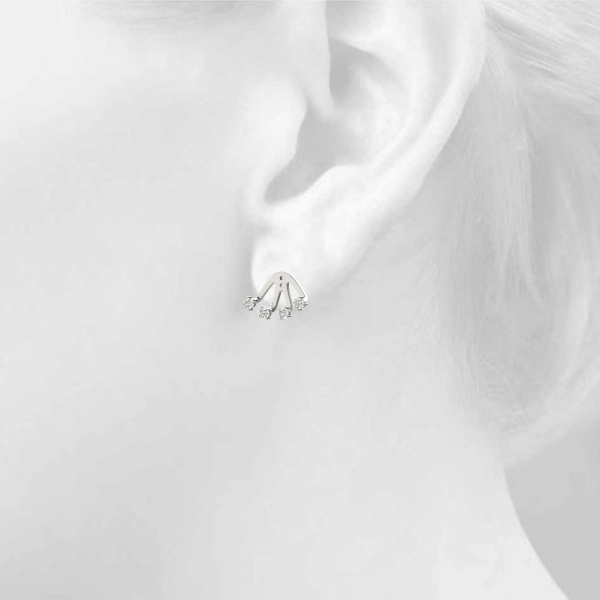   4-Stone Earring Jackets .15 Carat Total Weight   (Lab-Created) 0.16 C.T.W 10K yellow, white or rose gold - view 5