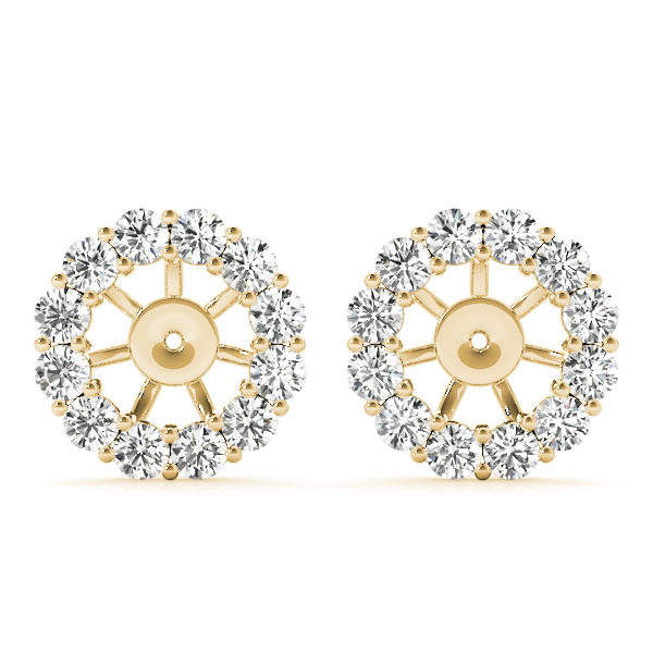   Earring Jacket for Round Studs 0.66 Carat Total Weight Fits 0.50 CT Stud  (Lab-Created) 0.66 C.T.W Sterling Silver yellow, white, rose - view 6