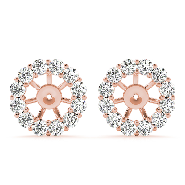   Earring Jacket for Round Studs 0.66 Carat Total Weight Fits 0.50 CT Stud  (Lab-Created) 0.66 C.T.W Sterling Silver yellow, white, rose - view 11