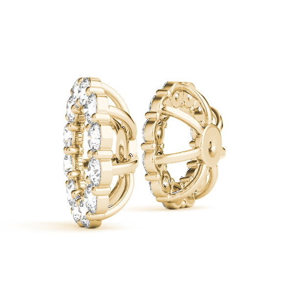   Earring Jacket for Round Studs 0.66 Carat Total Weight Fits 0.50 CT Stud  (Lab-Created) 0.66 C.T.W Sterling Silver yellow, white, rose - view 7