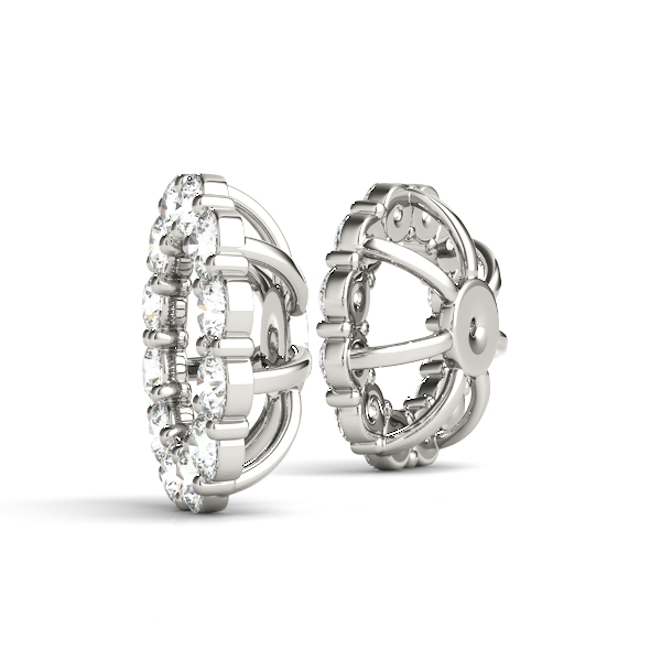   Earring Jacket for Round Studs 0.66 Carat Total Weight Fits 0.50 CT Stud  (Lab-Created) 0.66 C.T.W Sterling Silver yellow, white, rose - view 2