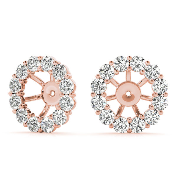   Earring Jacket for Round Studs 0.66 Carat Total Weight Fits 0.50 CT Stud  (Lab-Created) 0.66 C.T.W Sterling Silver yellow, white, rose - view 13