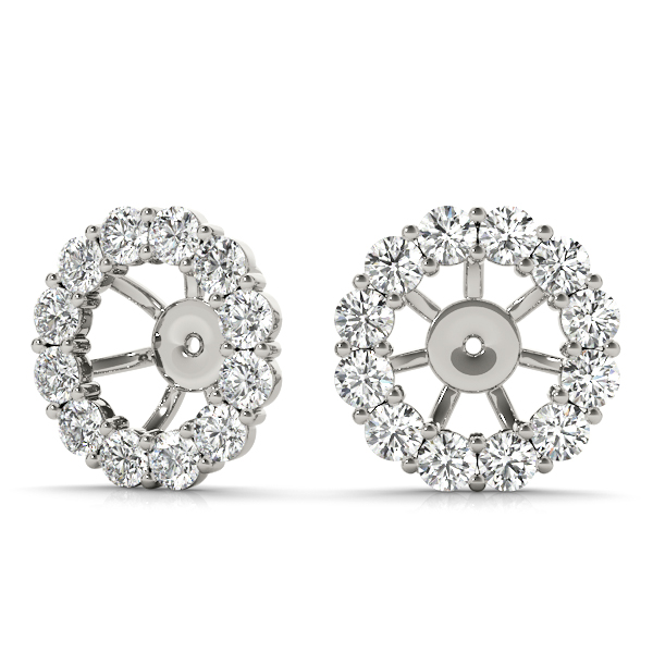   Earring Jacket for Round Studs 0.66 Carat Total Weight Fits 0.50 CT Stud  (Lab-Created) 0.66 C.T.W Sterling Silver yellow, white, rose - view 3