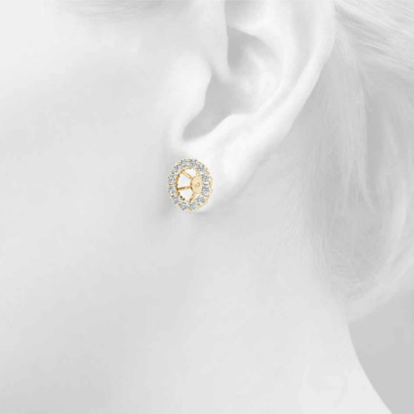   Earring Jacket for Round Studs 0.66 Carat Total Weight Fits 0.50 CT Stud  (Lab-Created) 0.66 C.T.W Sterling Silver yellow, white, rose - view 10