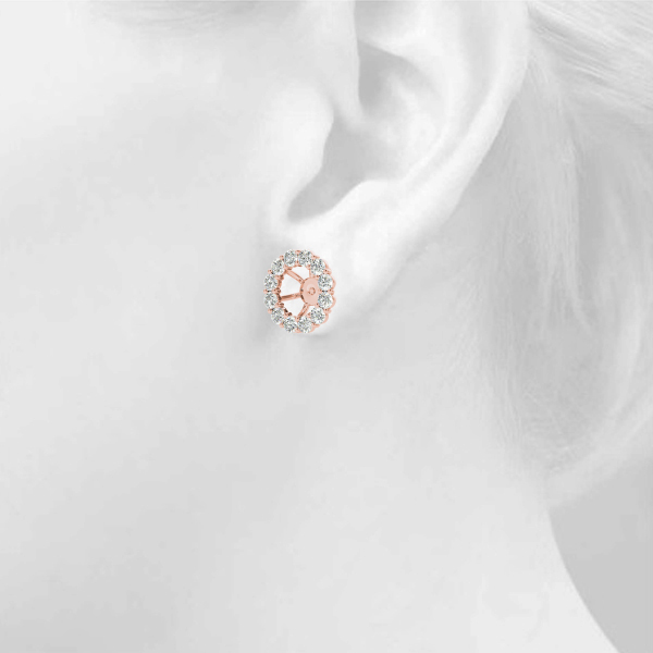   Earring Jacket for Round Studs 0.66 Carat Total Weight Fits 0.50 CT Stud  (Lab-Created) 0.66 C.T.W Sterling Silver yellow, white, rose - view 15