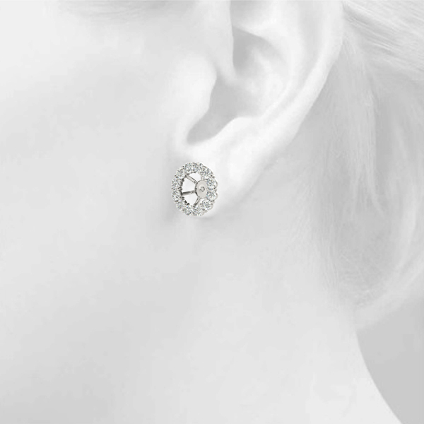   Earring Jacket for Round Studs 0.66 Carat Total Weight Fits 0.50 CT Stud  (Lab-Created) 0.66 C.T.W Sterling Silver yellow, white, rose - view 5