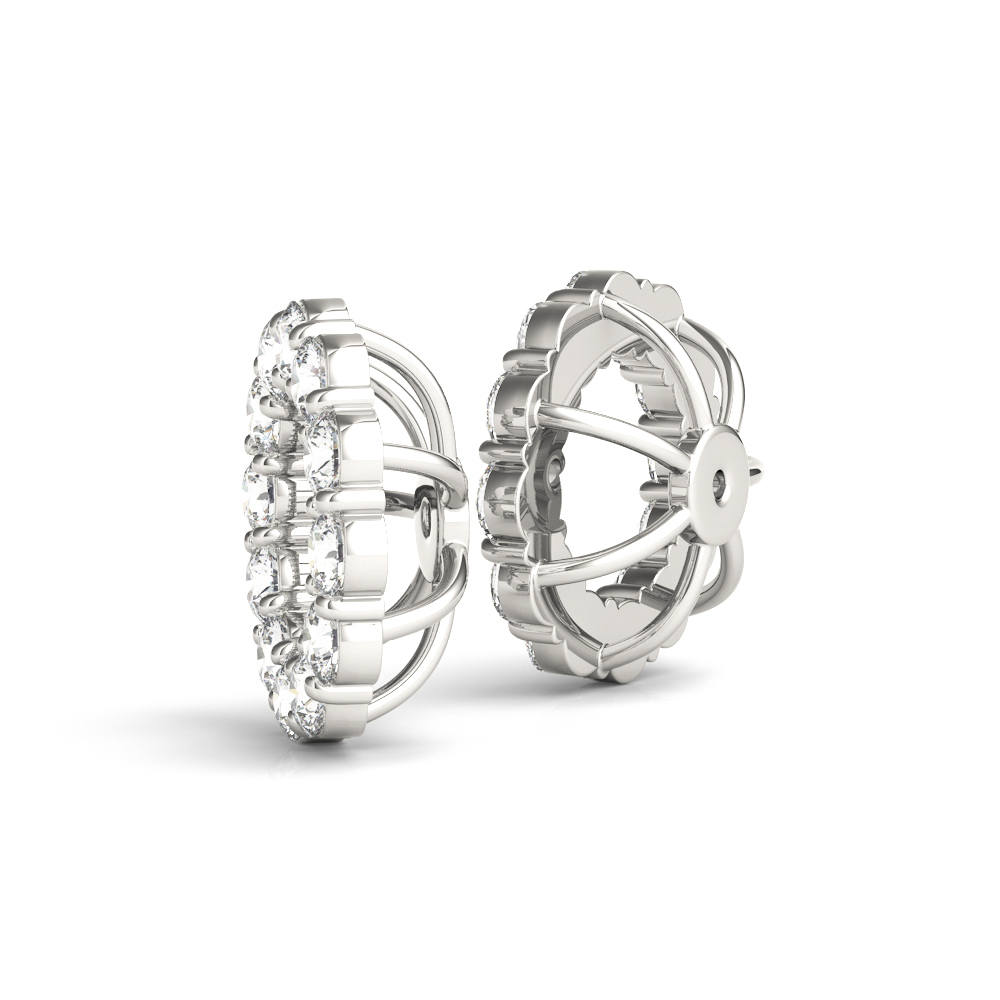   Round Stud Earring Jackets .90 Carat Total Weight Fits 0.25 CT Stud  (Lab-Created) 0.90 C.T.W 10K yellow, white or rose gold - view 2
