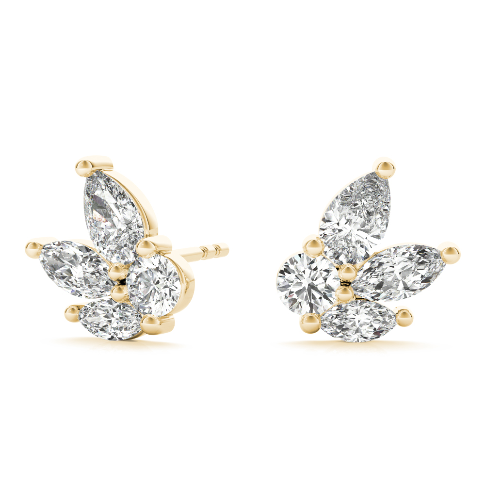   Marquise Diamond Fashion Earrings 1/2 Carat Total Weight   (Lab-Created) 0.52 C.T.W Sterling Silver yellow, white, rose - view 6