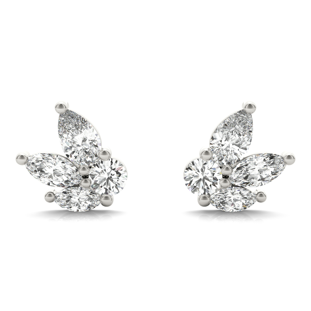   Marquise Diamond Fashion Earrings 1/2 Carat Total Weight   (Lab-Created) 0.52 C.T.W Sterling Silver yellow, white, rose - view 2