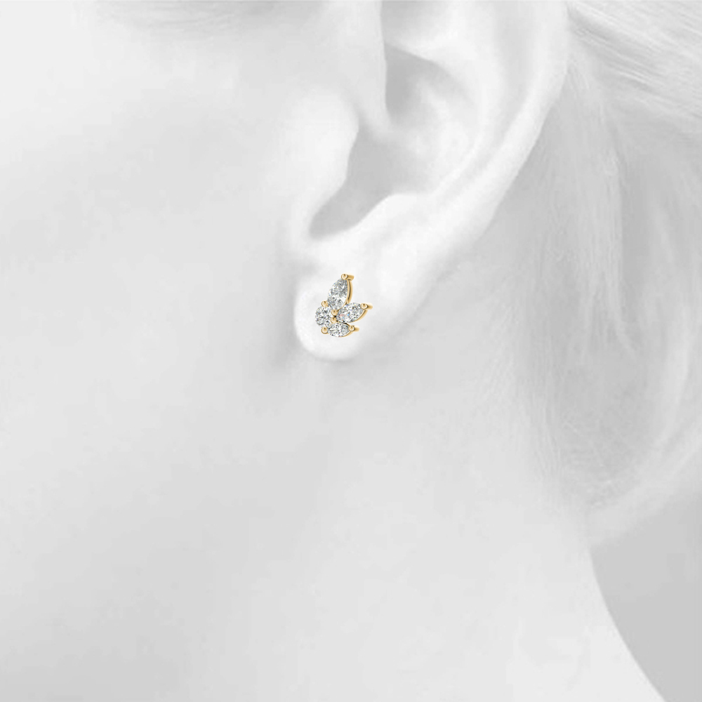   Marquise Diamond Fashion Earrings 1/2 Carat Total Weight   (Lab-Created) 0.52 C.T.W Sterling Silver yellow, white, rose - view 10