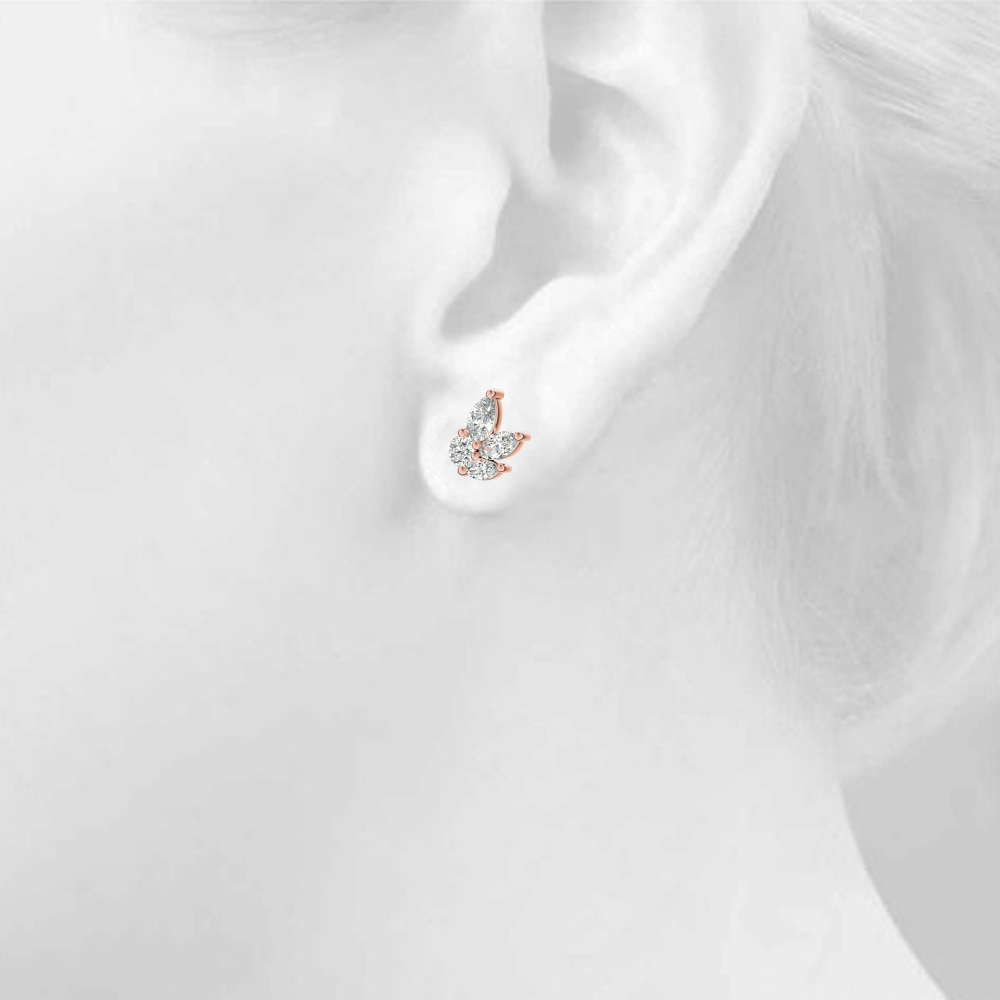   Marquise Diamond Fashion Earrings 1/2 Carat Total Weight   (Lab-Created) 0.52 C.T.W Sterling Silver yellow, white, rose - view 15