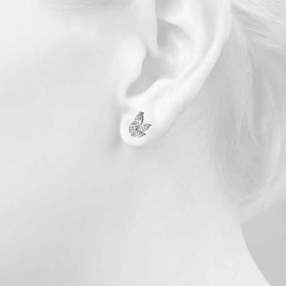  Marquise Diamond Fashion Earrings 1/2 Carat Total Weight   (Lab-Created) 0.52 C.T.W Sterling Silver yellow, white, rose - view 5