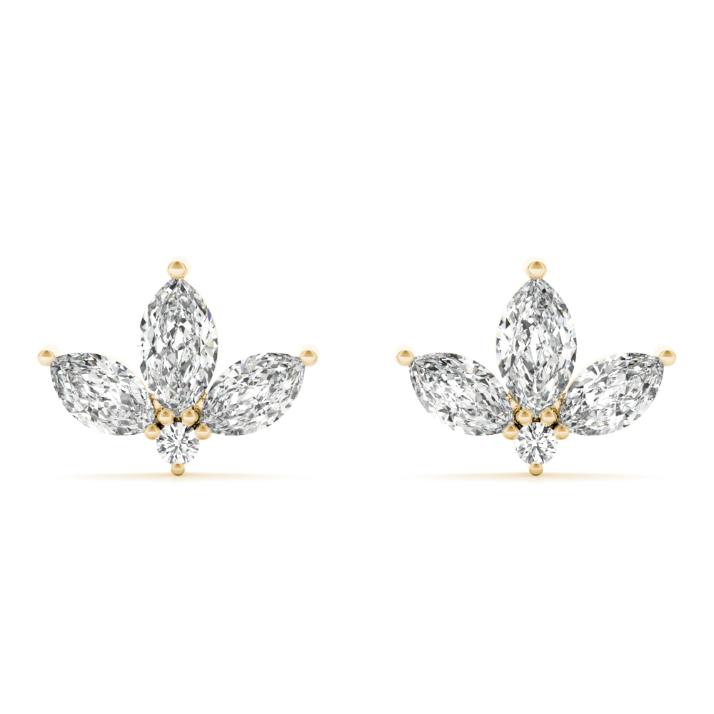   Marquise Floral Earrings 3/8 Carat Total Weight   (Lab-Created) 0.43 C.T.W 10K yellow, white or rose gold - view 6