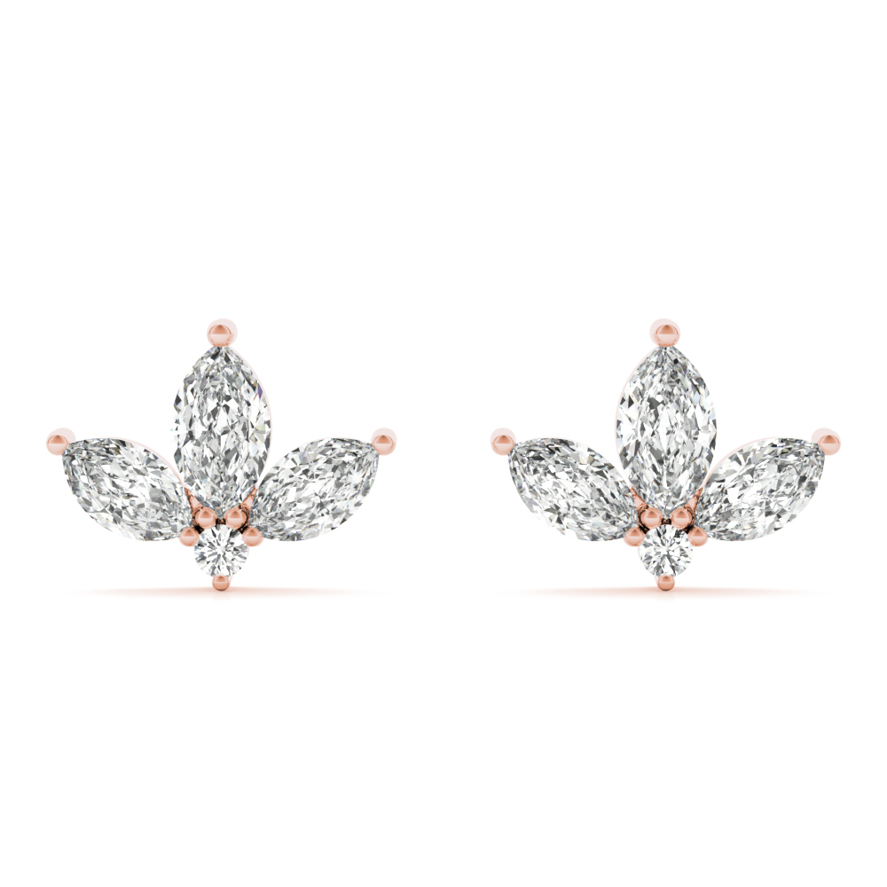   Marquise Floral Earrings 3/8 Carat Total Weight   (Lab-Created) 0.43 C.T.W 10K yellow, white or rose gold - view 11