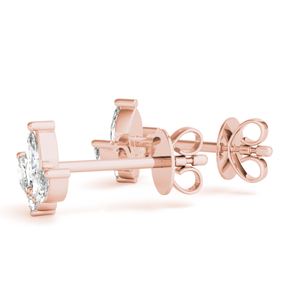   Marquise Floral Earrings 3/8 Carat Total Weight   (Lab-Created) 0.43 C.T.W 10K yellow, white or rose gold - view 12