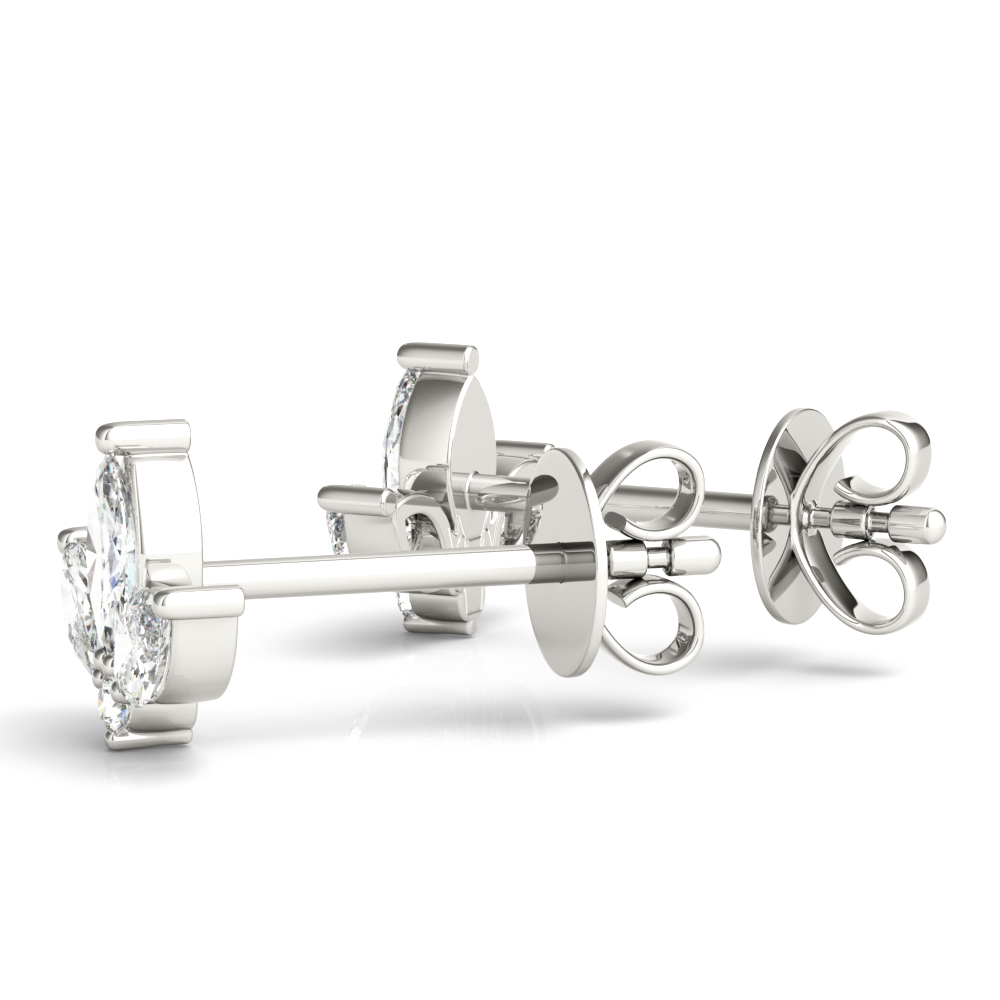   Marquise Floral Earrings 3/8 Carat Total Weight   (Lab-Created) 0.43 C.T.W 10K yellow, white or rose gold - view 2