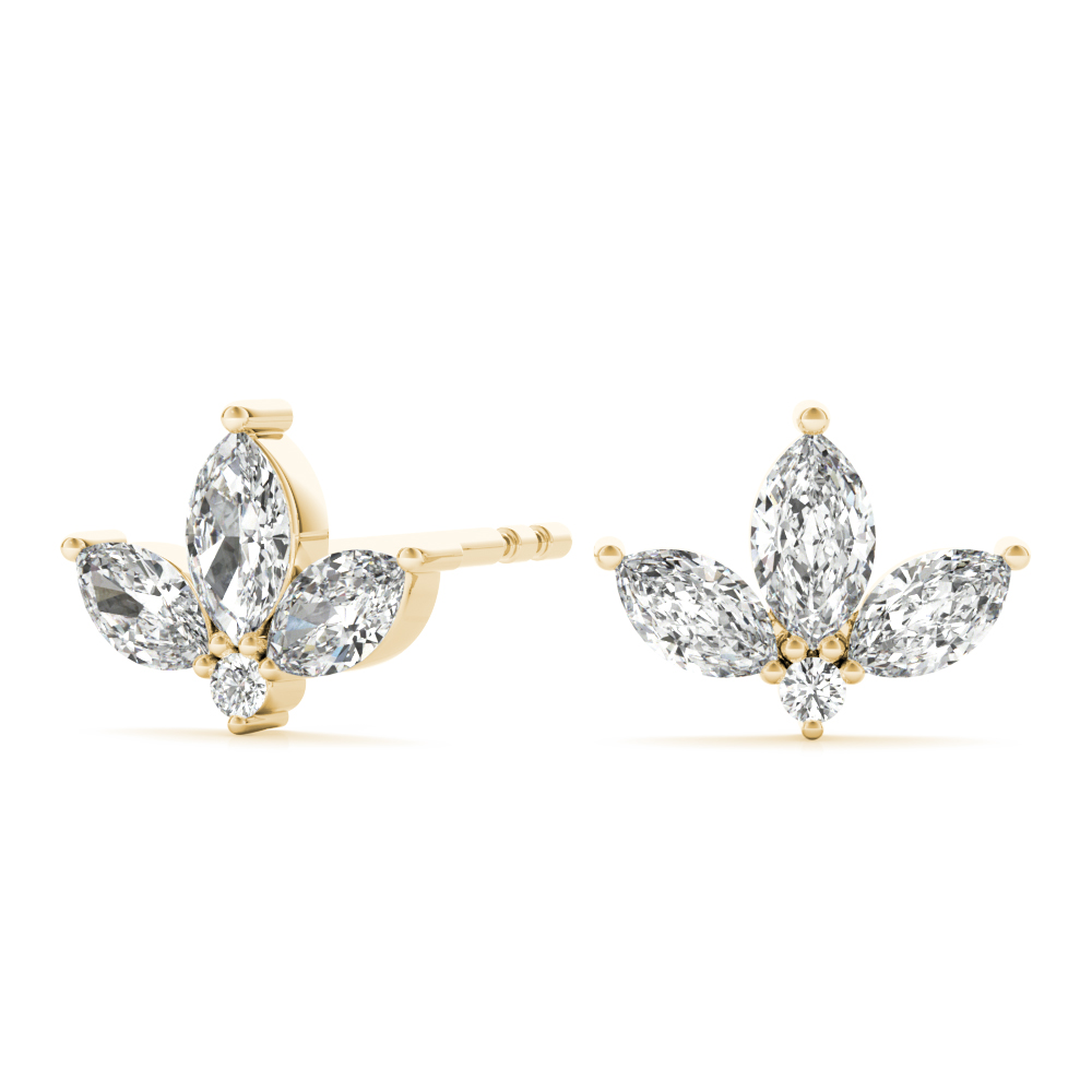   Marquise Floral Earrings 3/8 Carat Total Weight   (Lab-Created) 0.43 C.T.W 10K yellow, white or rose gold - view 8