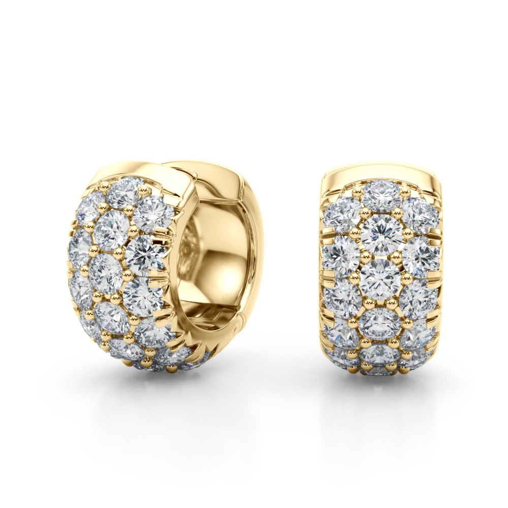   3-Row Huggie Earrings 1.5 Carat Total Weight   (Lab-Created) 1.52 C.T.W 10K yellow, white or rose gold - view 6