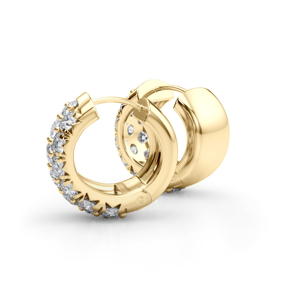   3-Row Huggie Earrings 1.5 Carat Total Weight   (Lab-Created) 1.52 C.T.W 10K yellow, white or rose gold - view 7