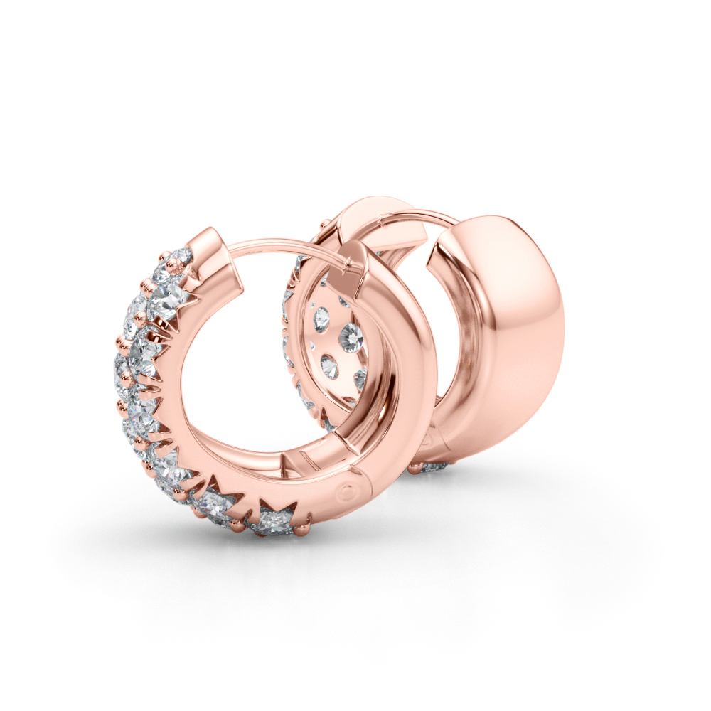   3-Row Huggie Earrings 1.5 Carat Total Weight   (Lab-Created) 1.52 C.T.W 10K yellow, white or rose gold - view 12