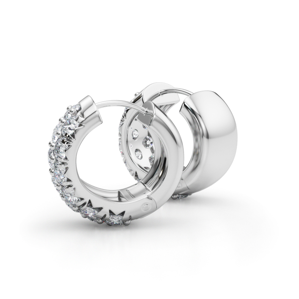   3-Row Huggie Earrings 1.5 Carat Total Weight   (Lab-Created) 1.52 C.T.W 10K yellow, white or rose gold - view 2