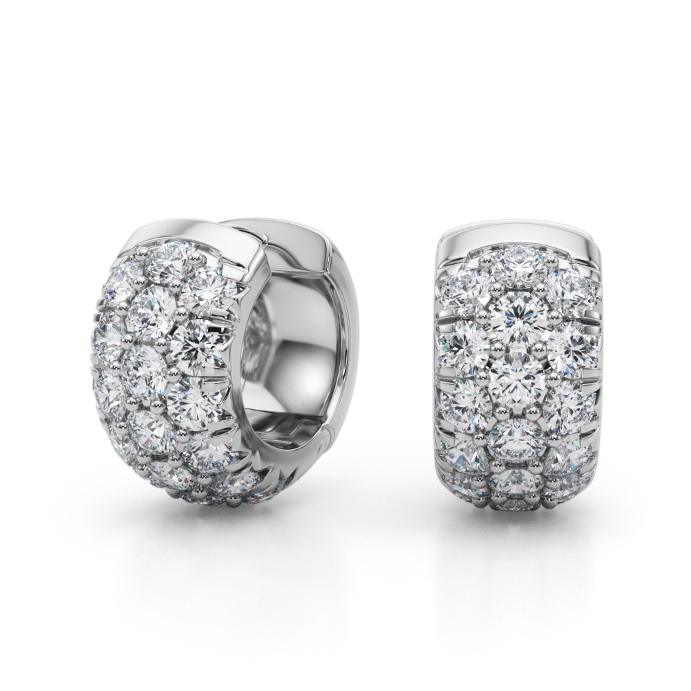 3-Row Huggie Earrings | USA Jewels
