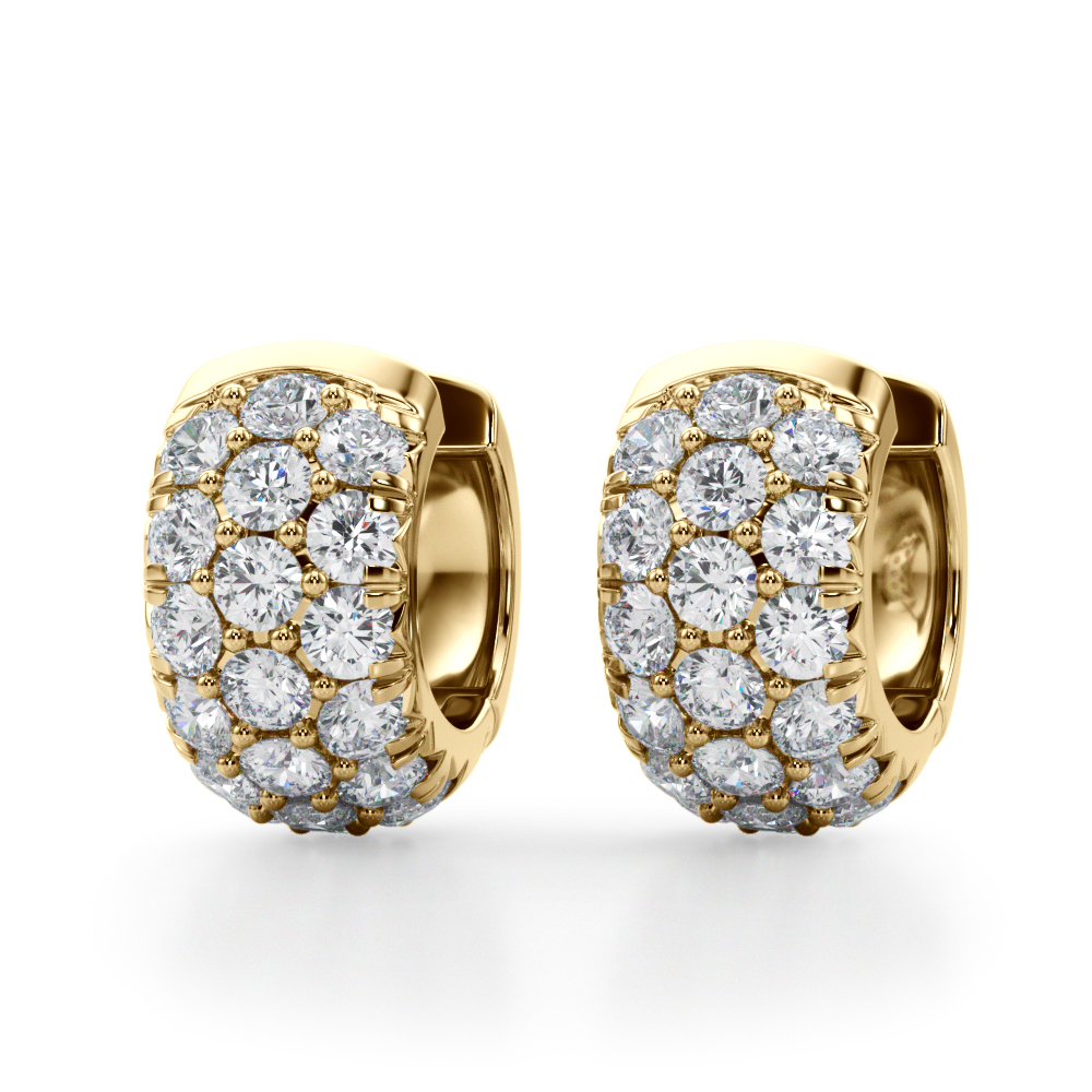   3-Row Huggie Earrings 1.5 Carat Total Weight   (Lab-Created) 1.52 C.T.W 10K yellow, white or rose gold - view 8