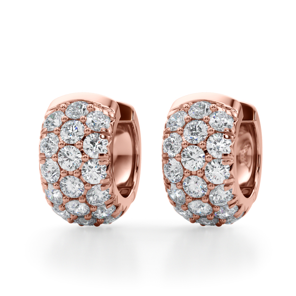   3-Row Huggie Earrings 1.5 Carat Total Weight   (Lab-Created) 1.52 C.T.W 10K yellow, white or rose gold - view 13