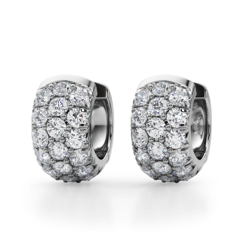   3-Row Huggie Earrings 1.5 Carat Total Weight   (Lab-Created) 1.52 C.T.W 10K yellow, white or rose gold - view 3