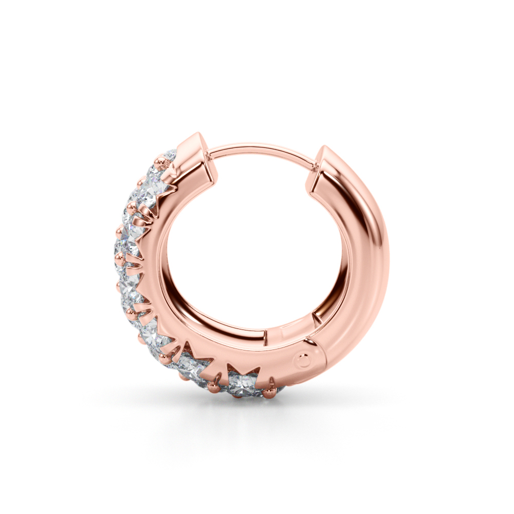   3-Row Huggie Earrings 1.5 Carat Total Weight   (Lab-Created) 1.52 C.T.W 10K yellow, white or rose gold - view 14