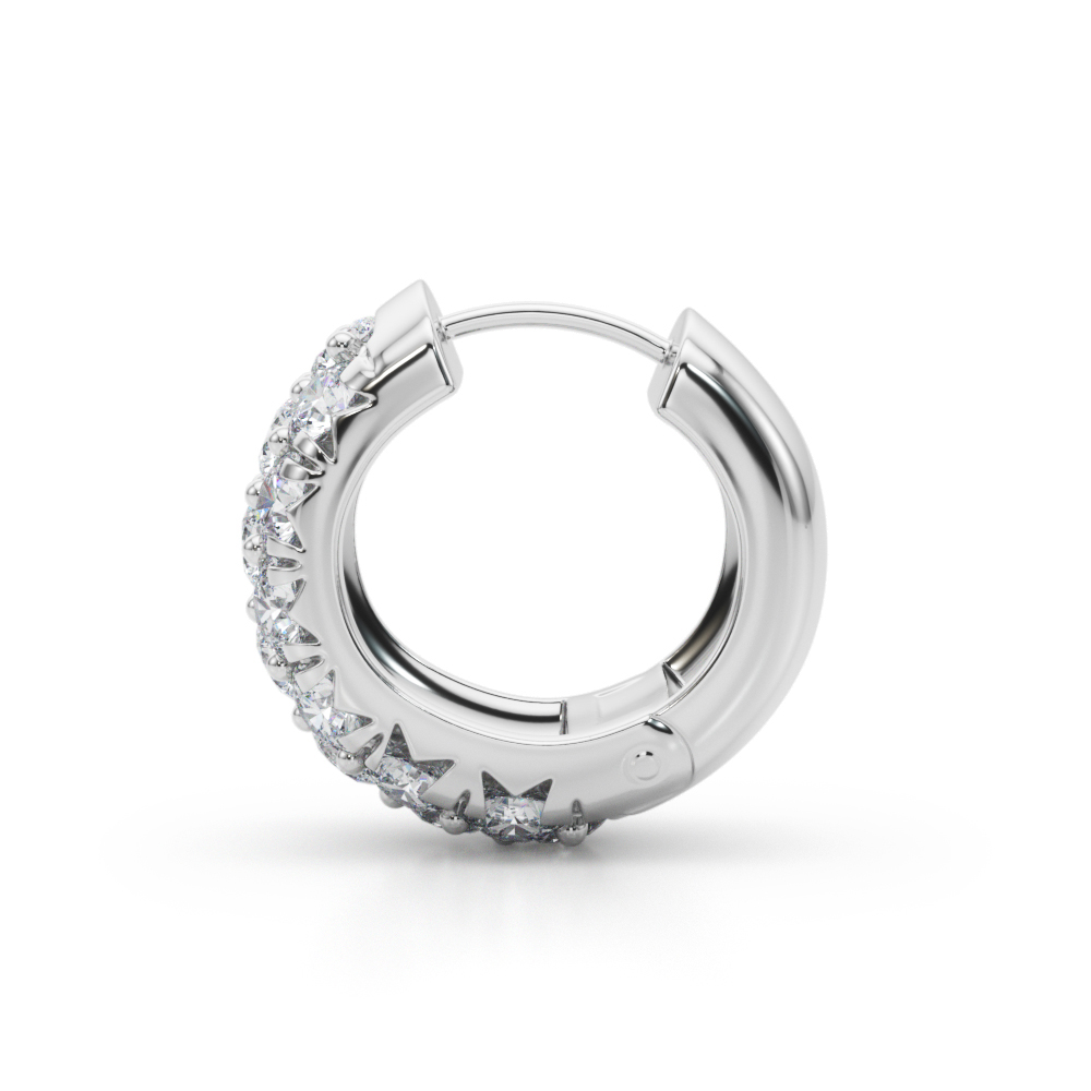   3-Row Huggie Earrings 1.5 Carat Total Weight   (Lab-Created) 1.52 C.T.W 10K yellow, white or rose gold - view 4