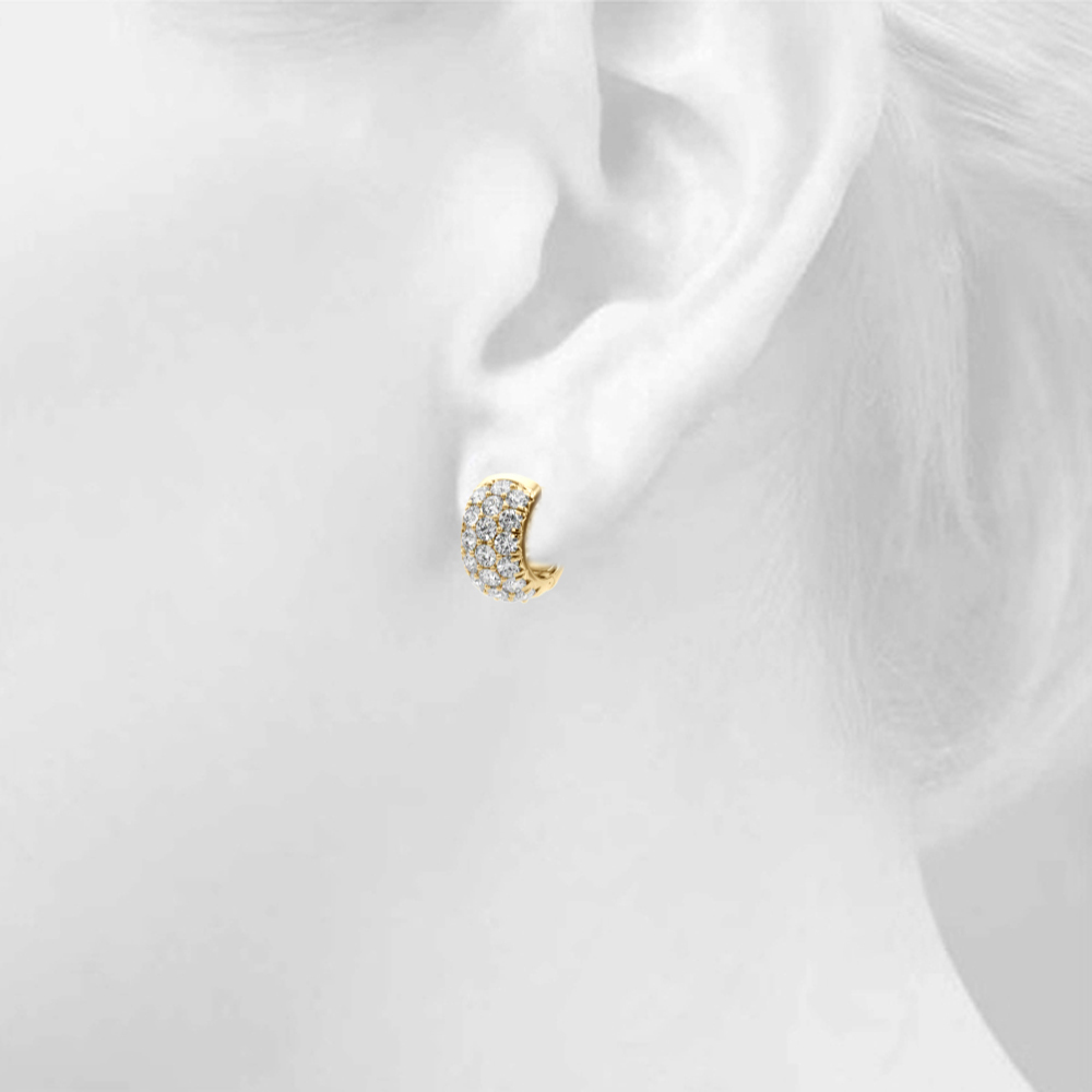   3-Row Huggie Earrings 1.5 Carat Total Weight   (Lab-Created) 1.52 C.T.W 10K yellow, white or rose gold - view 10