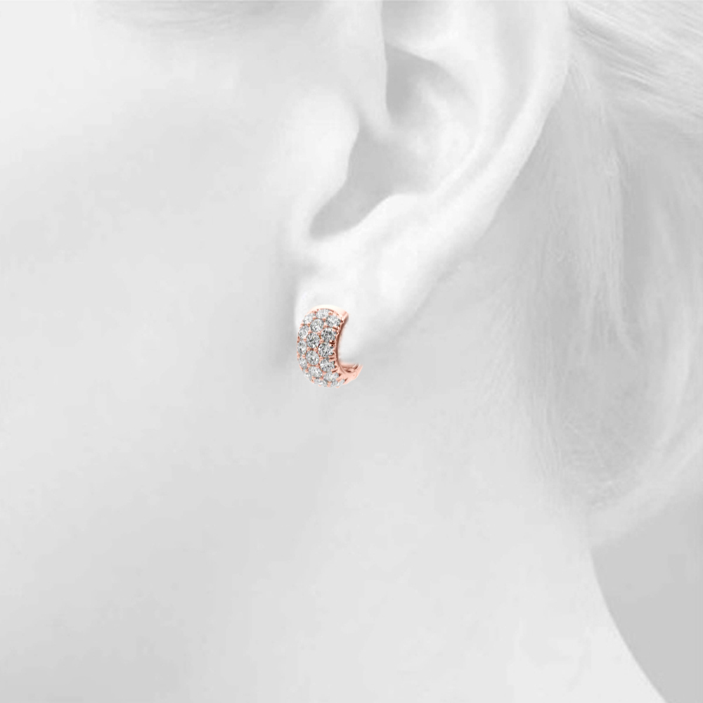   3-Row Huggie Earrings 1.5 Carat Total Weight   (Lab-Created) 1.52 C.T.W 10K yellow, white or rose gold - view 15
