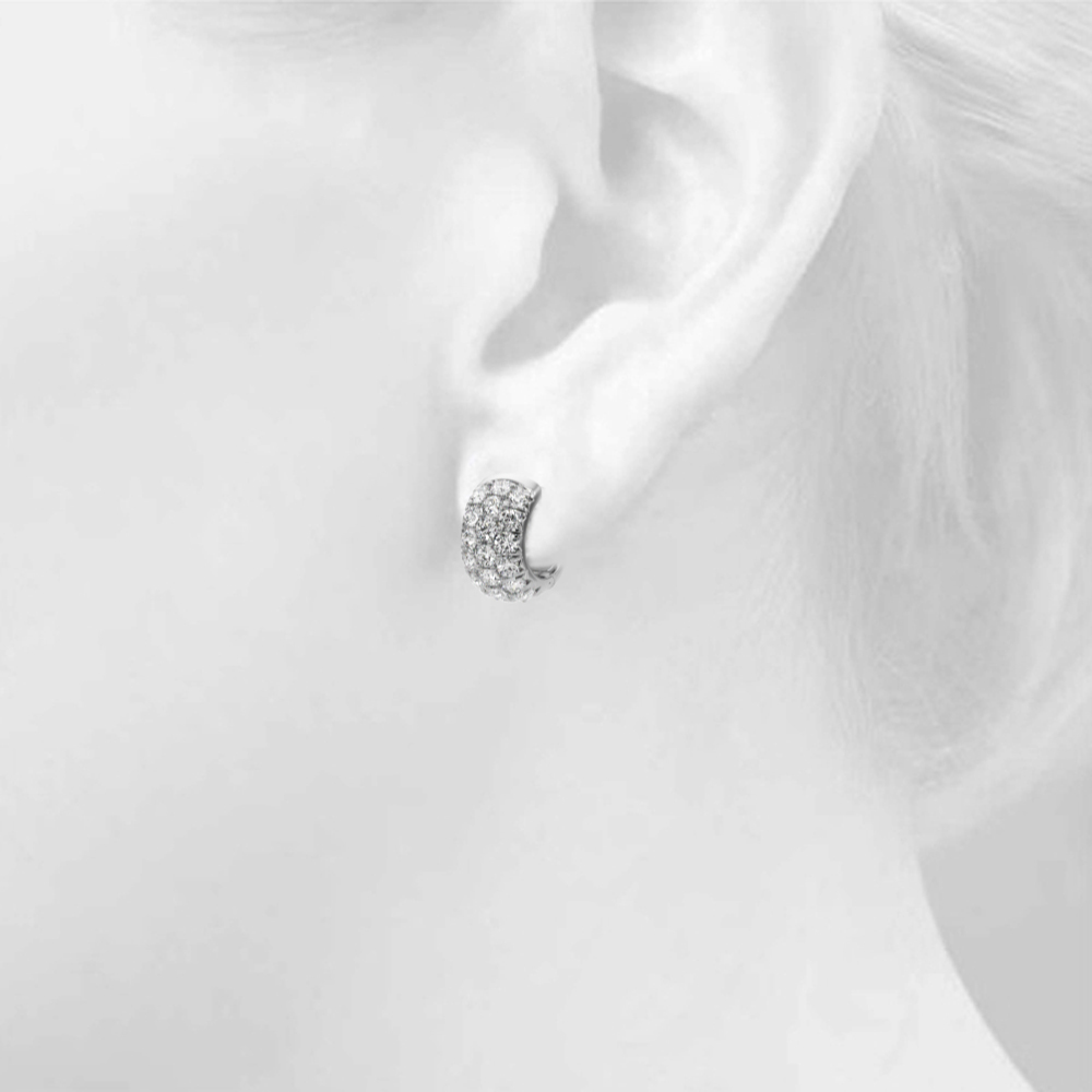   3-Row Huggie Earrings 1.5 Carat Total Weight   (Lab-Created) 1.52 C.T.W 10K yellow, white or rose gold - view 5