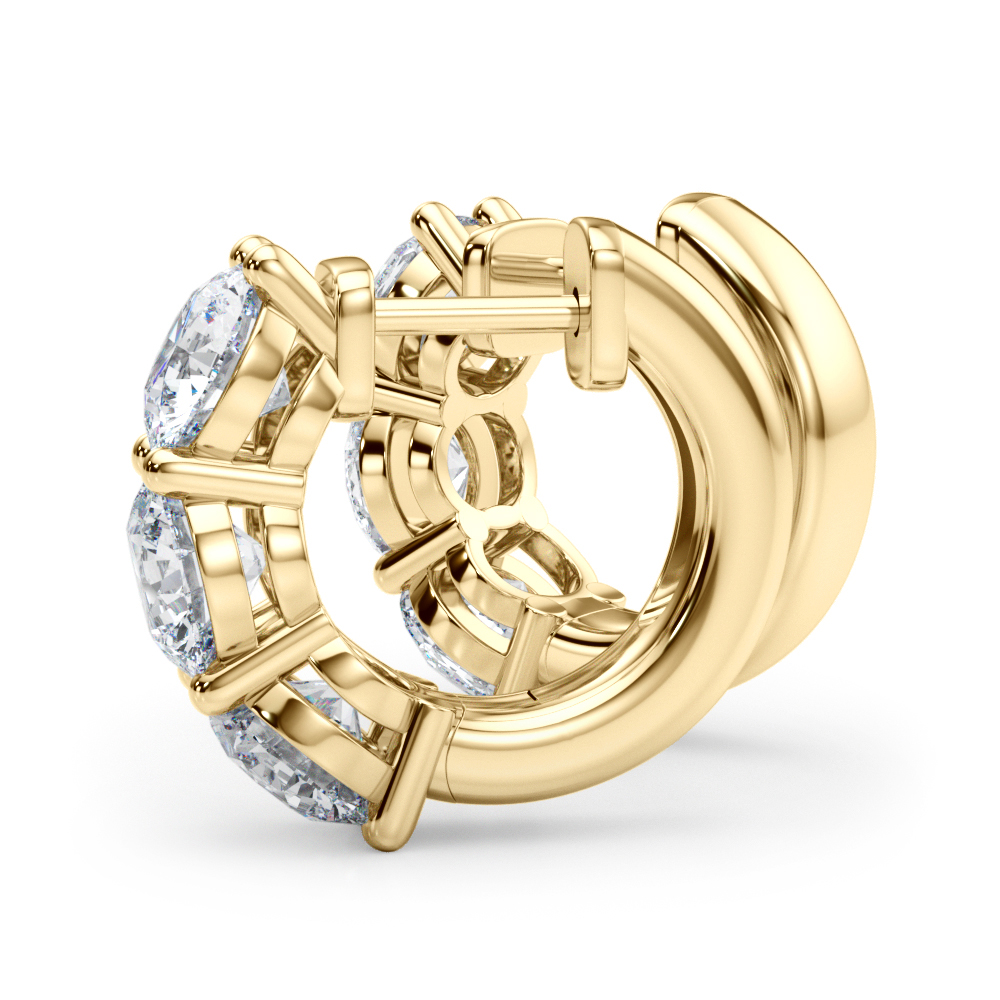   3-Stone Huggies Earrings 0.96 Carat Total Weight   (Lab-Created) 0.96 C.T.W 10K yellow, white or rose gold - view 8