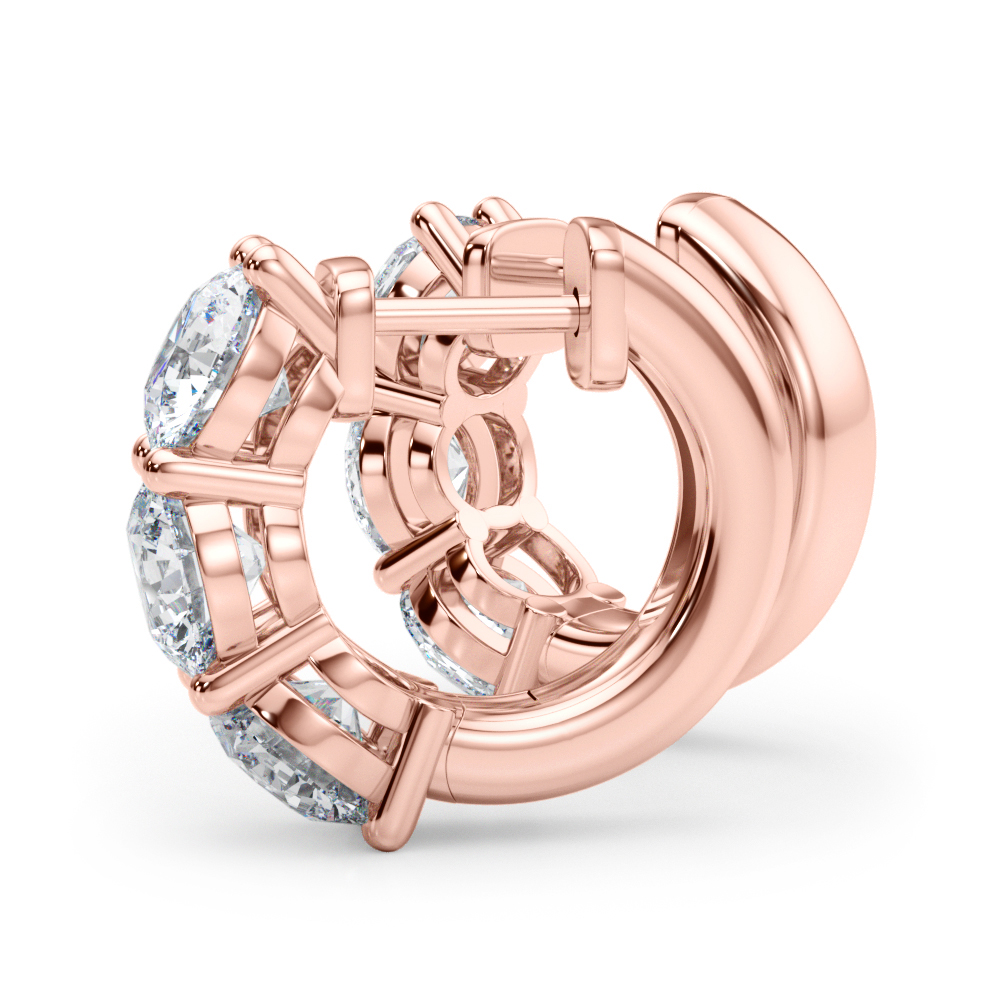   3-Stone Huggies Earrings 0.96 Carat Total Weight   (Lab-Created) 0.96 C.T.W 10K yellow, white or rose gold - view 13
