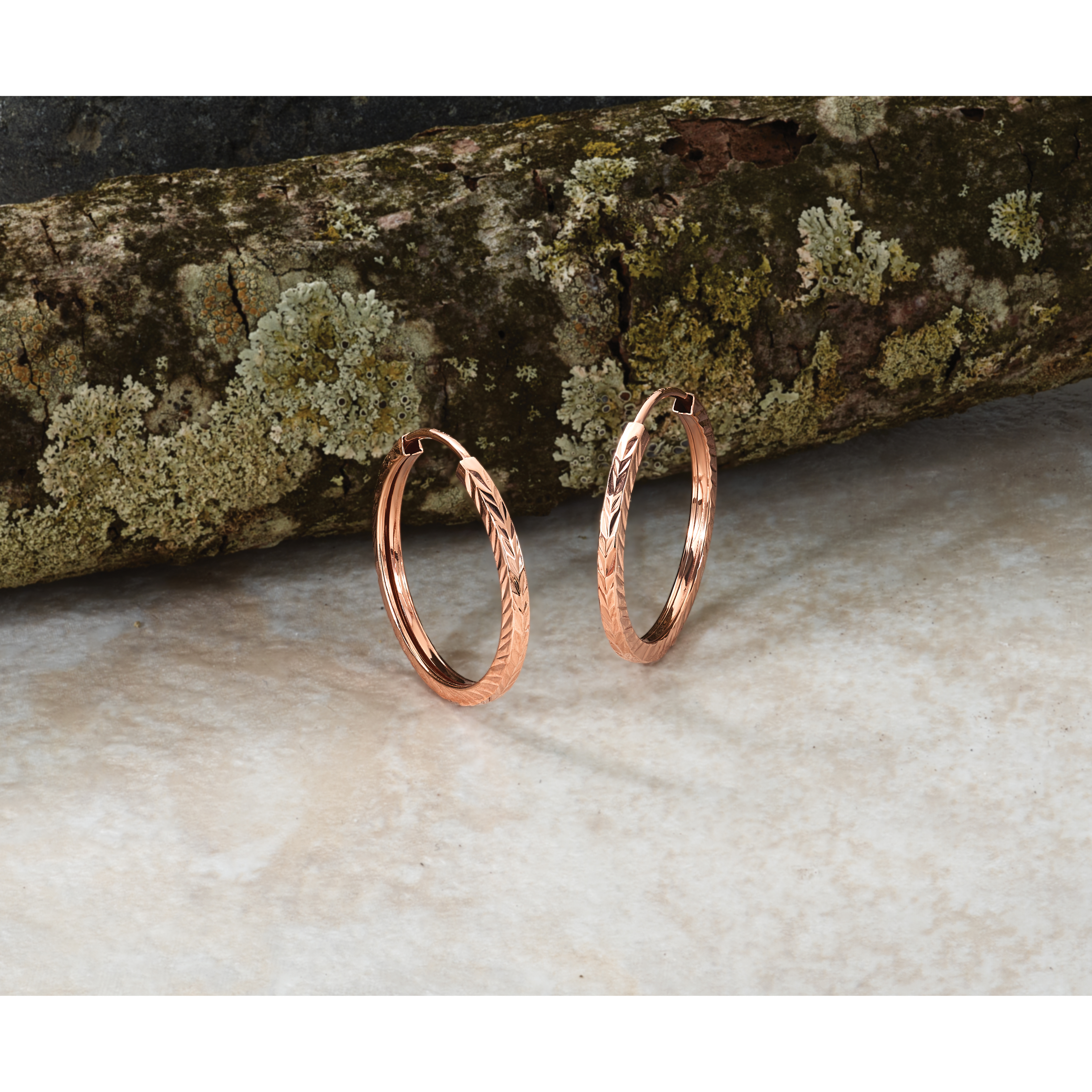  15 mm 14k Rose Gold Polished Diamond-cut Square Tube Endless Hoop Earrings  Unknown Friendly Weight 14K rose gold - view 5