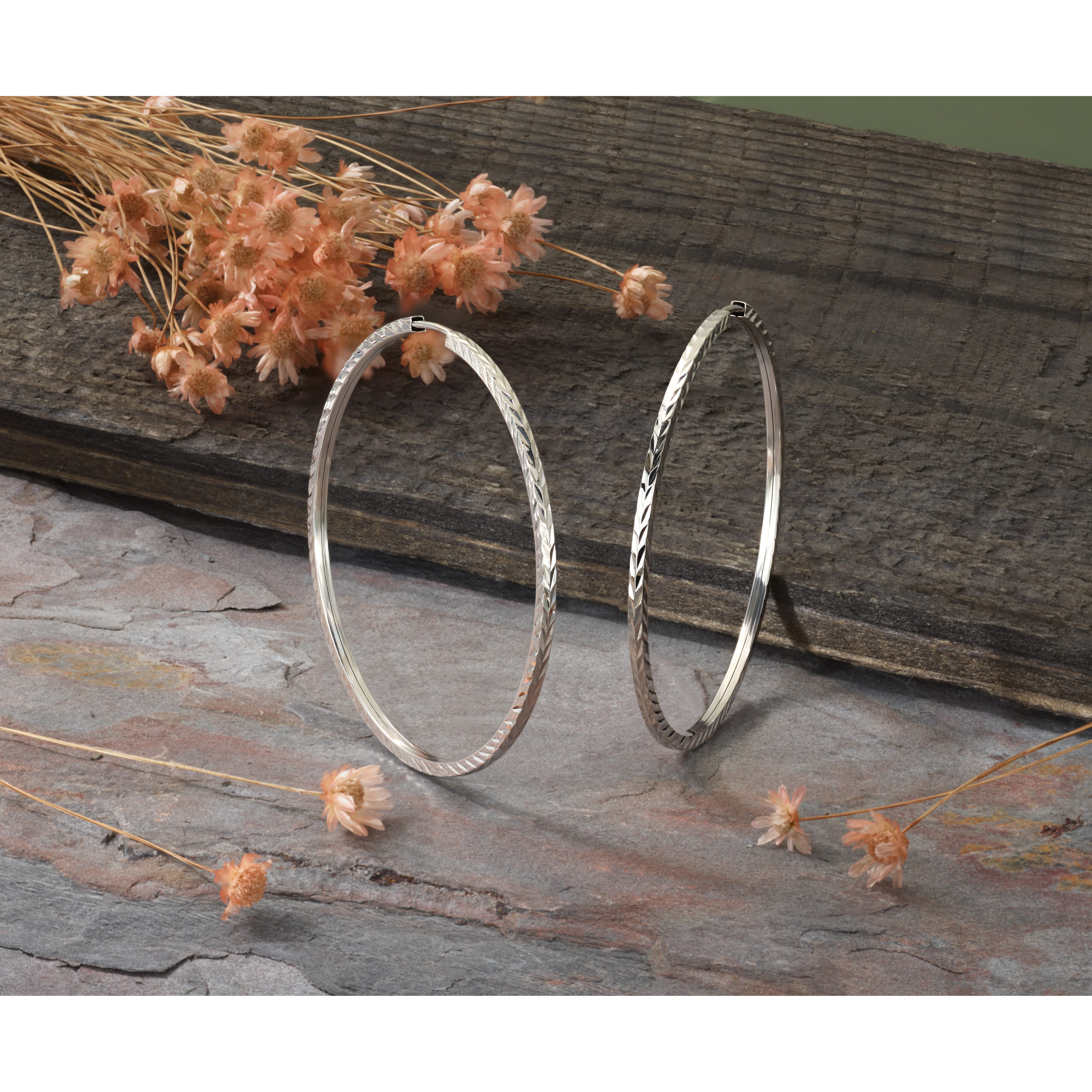  15 mm 14k White Gold Polished Diamond-cut Square Tube Endless Hoop Earrings  Unknown Friendly Weight 14K white gold - view 28