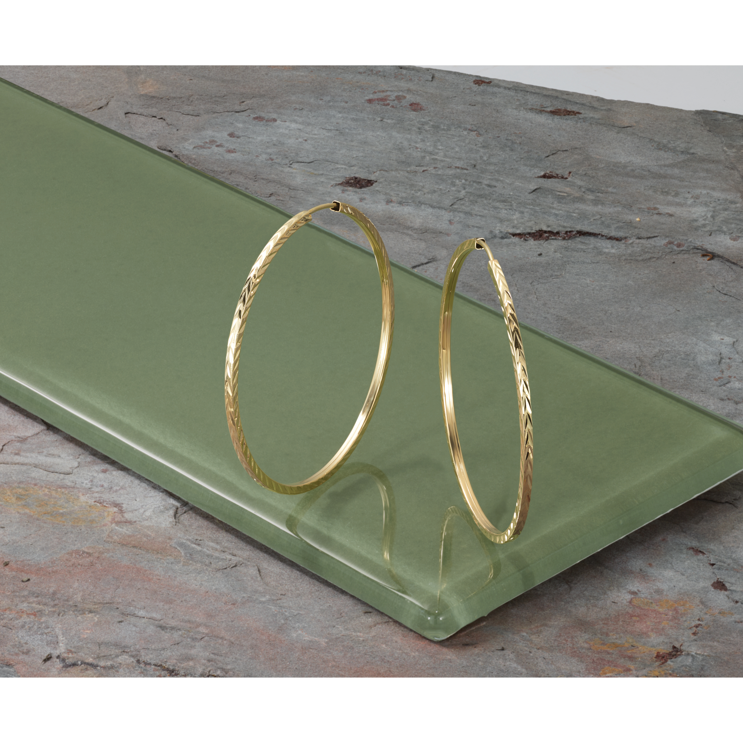  15 mm 14k Yellow Gold Polished Diamond-cut Square Tube Endless Hoop Earrings 1.35 mm Unknown Friendly Weight 14K yellow gold - view 34
