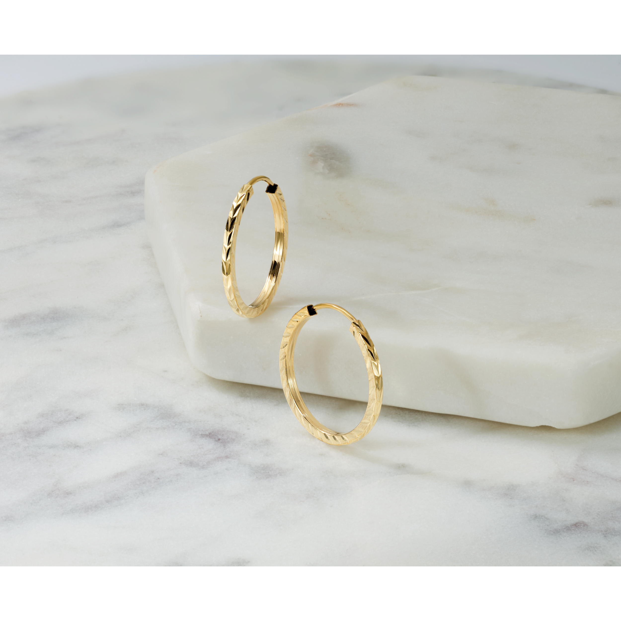  15 mm 14k Yellow Gold Polished Diamond-cut Square Tube Endless Hoop Earrings 1.35 mm Unknown Friendly Weight 14K yellow gold - view 14