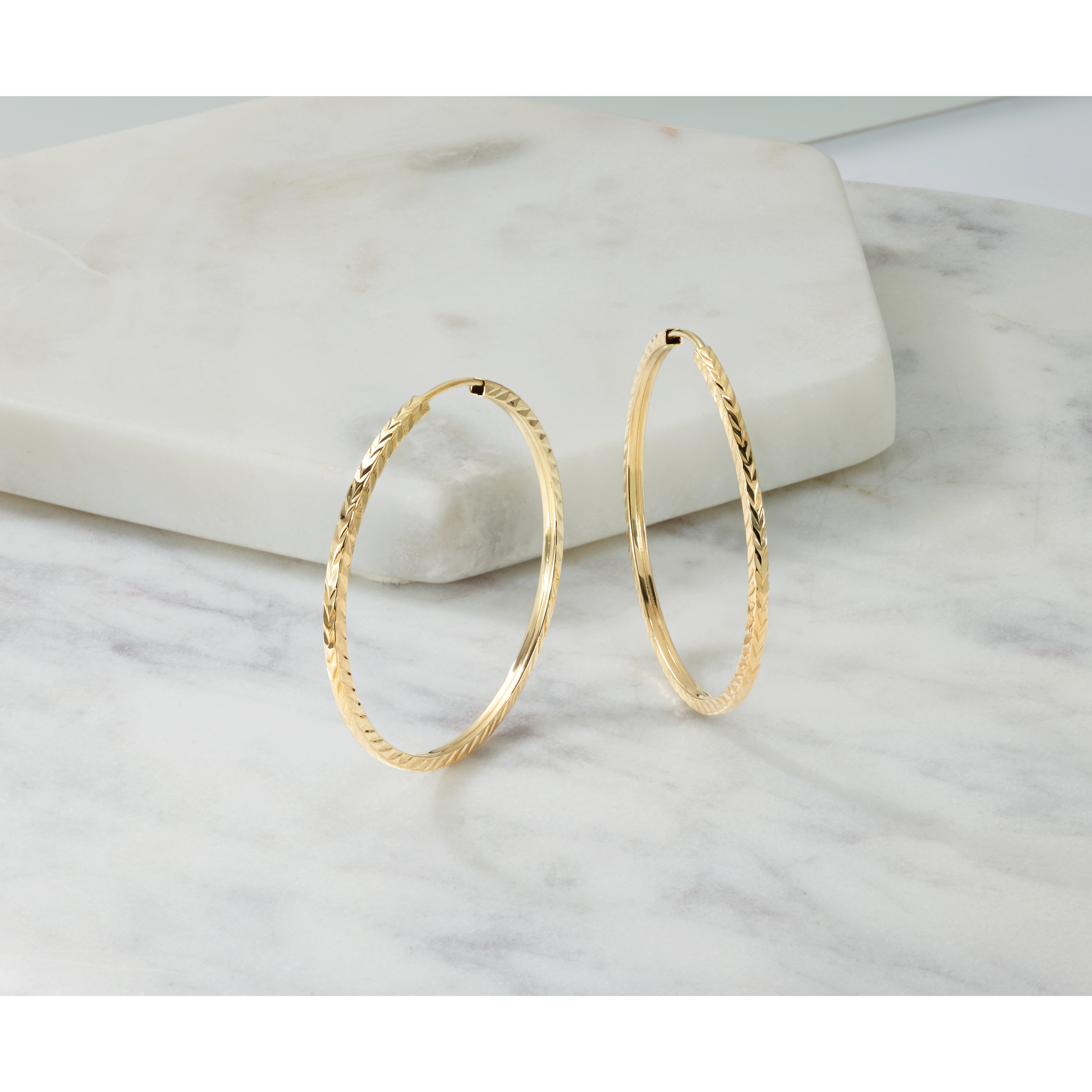  15 mm 14k Yellow Gold Polished Diamond-cut Square Tube Endless Hoop Earrings 1.35 mm Unknown Friendly Weight 14K yellow gold - view 29