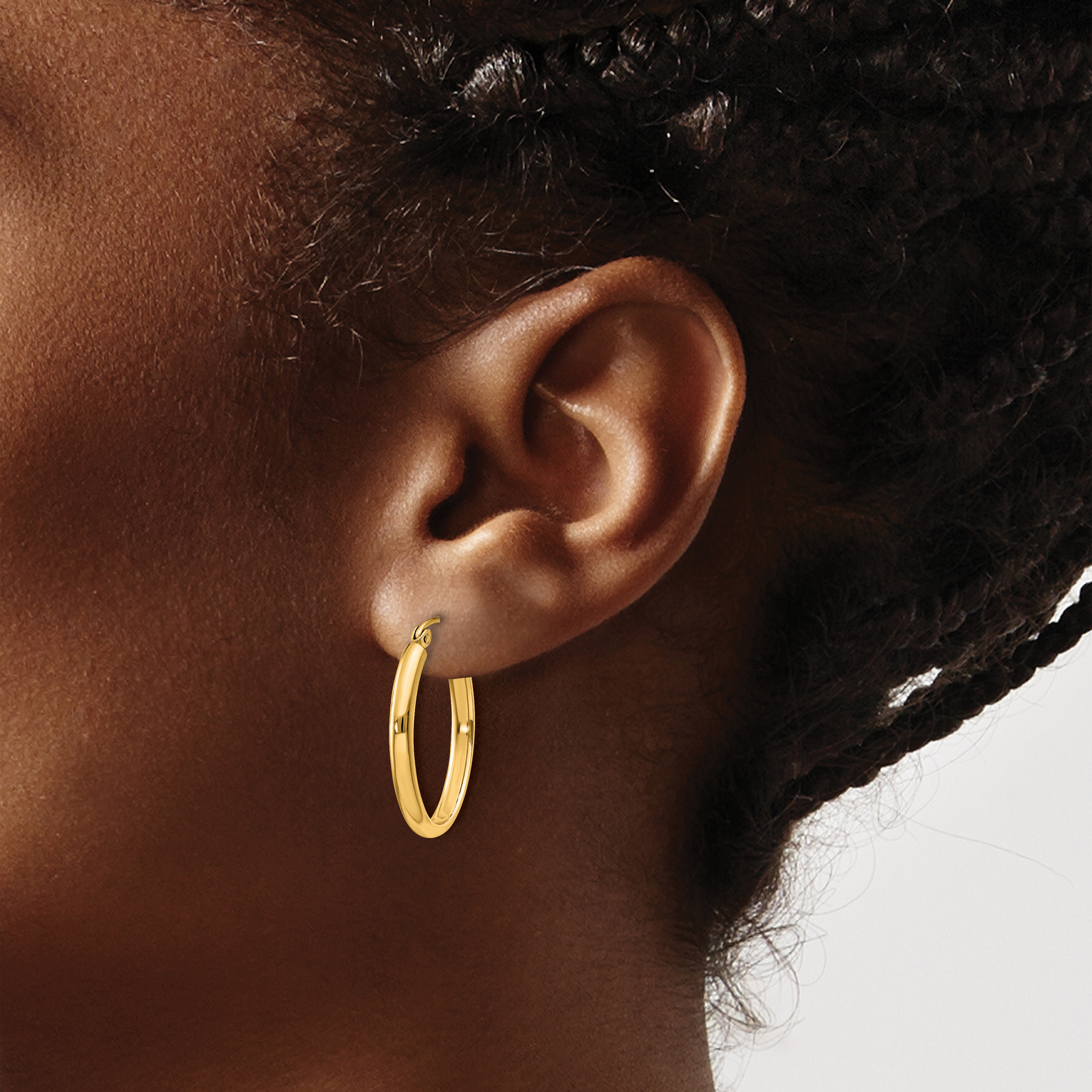  17 mm 14k Yellow Gold Half Round Oval Hoop Earrings 2.75 mm Unknown Friendly Weight 14K yellow gold - view 5