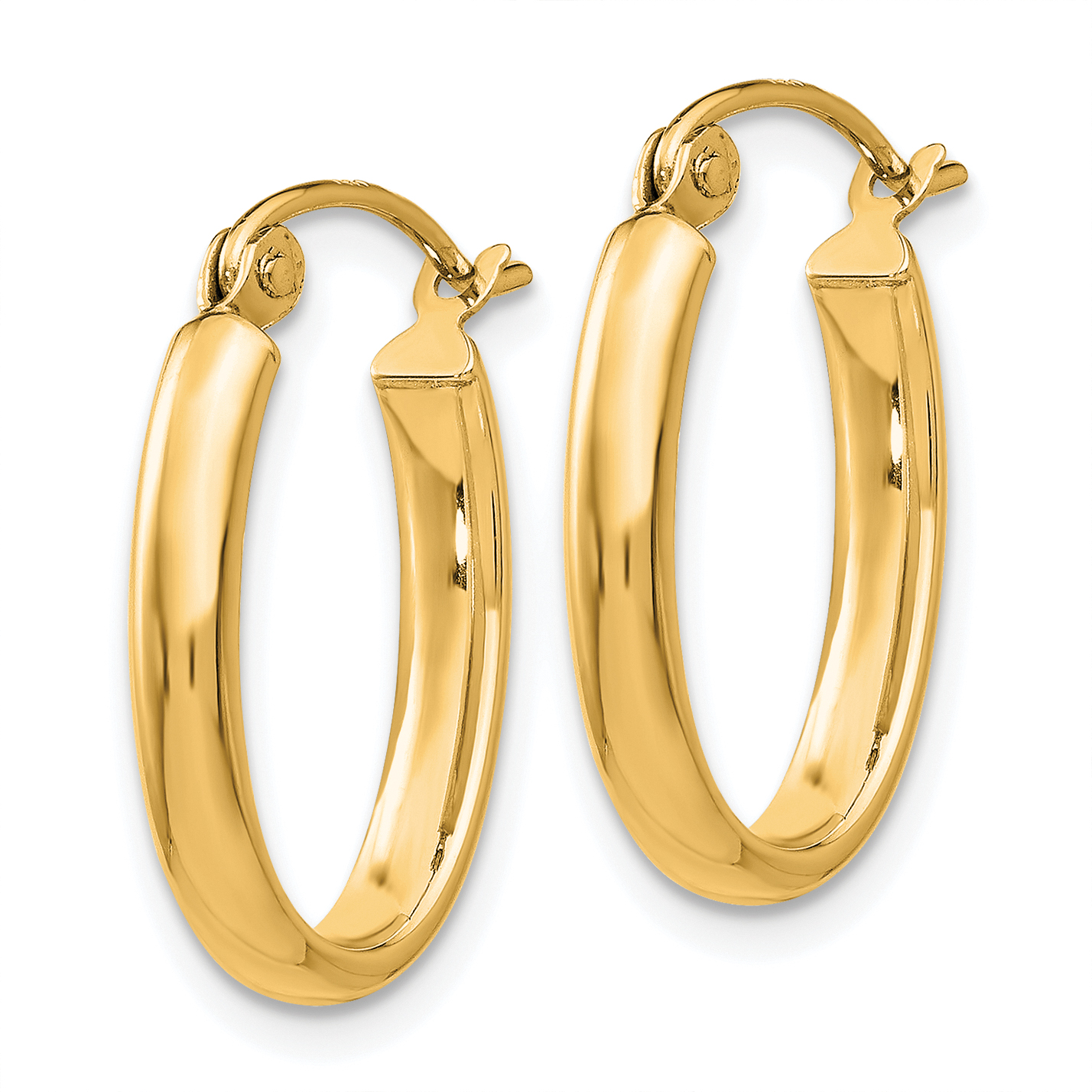  17 mm 14k Yellow Gold Half Round Oval Hoop Earrings 2.75 mm Unknown Friendly Weight 14K yellow gold
